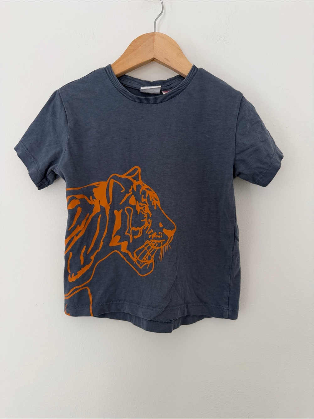 Zara Kids Blue Tiger Graphic Tee 100% Cotton 2-3 Years
